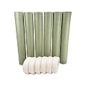 IDL Packaging Premium Masking Kit - 18" x 60 Yards Green Masking Paper (6 Rolls) and 1.41" x 60 Yards White Tape (6 Rolls) - Masking Set to Protect Surfaces - Great for Automotive Industry