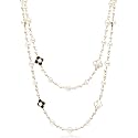 IDOKAWA Long Layered Pearl Necklaces for Women, Vintage Statement Jewelry