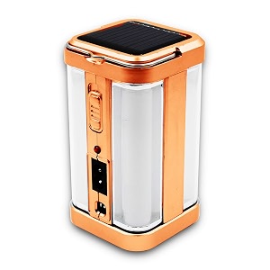 idoleshop 4 tubes 360 degree electric lantern with solar and rechargeable emergency light brown