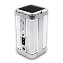 IDOLESHOP® 4 Tubes 360 Degree Electric Lantern with Solar and Rechargeable Emergency Light (Silver)