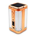IDOLESHOP® 4 Tubes 360 Degree Electric Lantern with Solar and Rechargeable Emergency Light (Brown)