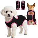 IDOMIK Adjustable Dog Surgery Recovery Suit, Anti-Lick Dog Onesie,Black,S