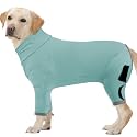 IDOMIK Dog Surgery Recovery Suit for Front Leg Wounds&Joint Pain, Soft Dog Leg Sleeve to Stop Licking, Stretchy Surgical Suit for Spay Neuter, Pet Onesie Alternative to Cone,Green,2XL
