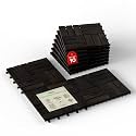 IDZO Interlocking Acacia Deck Tiles 9.6 SQFT, 10PCS, Black, Checker