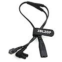 IEC320 C8 to 2X C7 Y Splitter AC Power Cord,IEC Figure 8 Male to 2 Female Power Splitter Cable,1 in 2 Out AC Power Cord,for LCD Monitors Speakers (5pack,C8-2x C7,Right Angle, 11.81in/30cm)