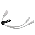 IEC320 C8 to 2X C7 Y Splitter AC Power Cord,IEC Figure 8 Male to 2 Female Power Splitter Cable,1 in 2 Out AC Power Cord,for LCD Monitors Speakers (5pack,C8-2x C7,White, 19.69in/50cm)