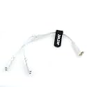 IEC320 C8 to 2X C7 Y Splitter AC Power Cord,IEC Figure 8 Male to 2 Female Power Splitter Cable,1 in 2 Out AC Power Cord,for LCD Monitors Speakers (C8-2x C7,White, 19.69in/50cm)