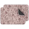 IEUUMLER Washable Pee Pads for Dogs, 2 Pack Non-Slip &amp; Waterproof Pack Whelping Pad, Reusable Puppy Potty Training Pad with Fast Absorbent for Playpen EU007 (Dusty Rose Botanical, 24"X18"-2pcs)