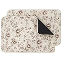 IEUUMLER Washable Pee Pads for Dogs, 2 Pack Non-Slip &amp; Waterproof Pack Whelping Pad, Reusable Puppy Potty Training Pad with Fast Absorbent for Playpen EU007 (Linen Botanical, 30"X20"-2pcs)