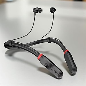 ifast wireless neckband gaming earphone  9d dolby sound sub woofer  up to 100 hours music playtime  water and sweat proof  enc noise cancellation  black 