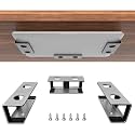 IFCASE Under Desk Laptop Mount, Metal Under Desk Shelf Holder for Laptop, Mac mini, MacBook, Keyboard with Anti-Scratch Silicone (Silver)