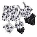 IFFEI Mommy and Me Swimsuits Family Matching Two Pieces Tankini Sets Ruffle Tank Top with Shorts Bathing Suits