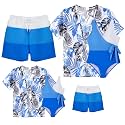 IFFEI Mommy and Me Swimsuits Family Matching Bathing Suits with Cover Up