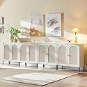 IFGET 123.5" W Modern Arched Sideboard Buffet Cabinet with Storage, Cream