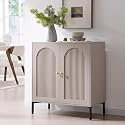 IFGET 34"Tall Modern Arch Sideboard Buffet Cabinet with Storage, Light Grey
