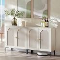 IFGET 61.75" W Modern Arched Sideboard Buffet Cabinet with Storage, Cream