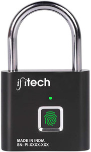 ifitech smart fingerprint padlock biometric lock with 20 fingerprint storage rechargeable keyless  ideal for homesofficetravel small smart door lock