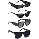 IFLASH Rectangular Sunglasses Retro Fashion Shades for