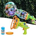 IFLOVE Dinosaur Bubble Gun for Kids 3-8, Bubble Machine Blower Toy (Green)