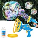 IFLOVE Dinosaur Bubble Gun for Kids 3-8, Bubble Machine Blower Toy (Blue)