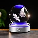 IFOLAINA 3D Butterfly Crystal Ball Decor Lamp Gifts Ideas for Mom Her
