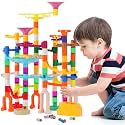 ifollower 166 pcs Marble Run Kit, Upgraded Marbles Kit for Kids STEM Toys with Glow Marbles, Beginner Marble Race Track Set with Colorful Birthday for Kids Boys Girls