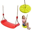 IFOYO Tree Swing Seat +Tree Rope Swing Disc Enjoy Convertible Backyard Fun with Extra-Thick PE Ropes and Pinch-Free Chains Designed for Ages 3-10.