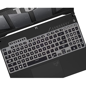 ifyx silicone keyboard cover skin for asus tuf gaming f15 fx507 a15 fa577 fa507 tuf dash f15 fx517 15634 2022-2024 laptop black