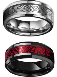iga collection valentine special dragon colour base stainless steel finger ring - thumb ring stainless steel titanium plated ring