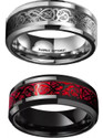 IGA COLLECTION Valentine Special Dragon Colour Base Stainless Steel Finger Ring - Thumb Ring Stainless Steel Titanium Plated Ring