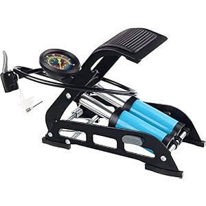 portable double barrel foot pump air compressor for bike air pump for motorbike bicycle for football cycle pumps for bicycle car air pump double cylinder