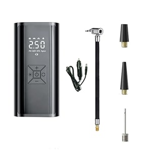 igadg portable digital tyre inflator - compact 12v air pump for car bike cycle with auto shut off inbuilt led light ideal for emergency comes with hard case for easy storage