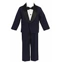 iGirldress Baby/Toddle/Boys Ivory Black Navy Jacket Pants Shirt Bowtie Tuxedo Ring Bearer Suit