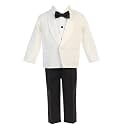 iGirldress Baby/Toddle/Boys Ivory Black Navy Jacket Pants Shirt Bowtie Tuxedo Ring Bearer Suit