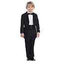 iGirldress Baby/Toddle/Boys Ivory Black Navy Jacket Pants Shirt Bowtie Tuxedo Ring Bearer Suit