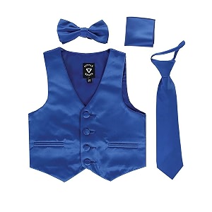 igirldress boys 4 piece formal satin vest set zipper tie bowtie hanky