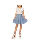 iGirlDress Girls Off Shoulder Crop Ruffle Layered Top and Skirt Set Outfit USA 4-14