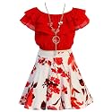 iGirlDress Girls Off Shoulder Crop Ruffle Layered Top and Skirt Set Outfit USA 4-14