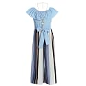 iGirlDress Girls Wide Leg Off Shoulder Elegant High Waist Rompers Palazzo Pants Trousers Jumpsuits USA 4-14