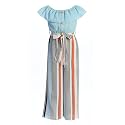 iGirlDress Girls Wide Leg Off Shoulder Elegant High Waist Rompers Palazzo Pants Trousers Jumpsuits USA 4-14