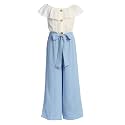 iGirlDress Girls Wide Leg Off Shoulder Elegant High Waist Rompers Palazzo Pants Trousers Jumpsuits USA 4-14