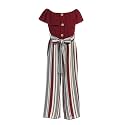 iGirlDress Girls Wide Leg Off Shoulder Elegant High Waist Rompers Palazzo Pants Trousers Jumpsuits USA 4-14