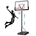 IGL Kids Basketball Hoop Outdoor | 4-8.5ft Adjustable Height | 33" Shatterproof Backboard | Fillable Base &amp; Extra Anchor | Portable Goal w/Wheels for Backyard Driveway