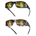 IGnaef Fit Over Night Vision Driving Glasses for Men Women, Anti Glare Polarized Yellow Nighttime Glasses IF0311