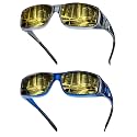 IGnaef Fit Over Night Vision Driving Glasses for Men Women, Anti Glare Polarized Yellow Nighttime Glasses IF0311