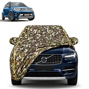 ignis 100 waterproof car cover  dustproof sun protection cover  soft cotton lining  triple stitched  mirror pocket  antenna pocket  all weather body cover army