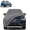 Ignis 100% Waterproof Car Cover | Dustproof Sun Protection Cover | Soft Cotton Lining | Triple Stitched | Mirror Pocket | Antenna Pocket | All Weather Body Cover (Grey with Yellow Piping)