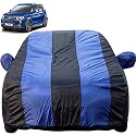 Ignis Dustproof Car Cover with Mirror &amp; Antenna Pockets, Royal Blue Stripes, Taffeta Polyster,Triple Stitched, Compatible with Maruti Ignis Car Cover (2012 to 2024), Ignis Car Accessories