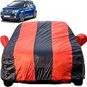 Ignis Dustproof Car Cover with Mirror &amp; Antenna Pockets, Red Blue Stripes, Taffeta Polyster,Triple Stitched, Compatible with Maruti Ignis Car Cover (2012 to 2024), Ignis Car Accessories