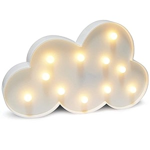 cloud shaped marquee sign night light for children battery operated led lamp for desk table wall decoration 11 led bulbs warm white light white